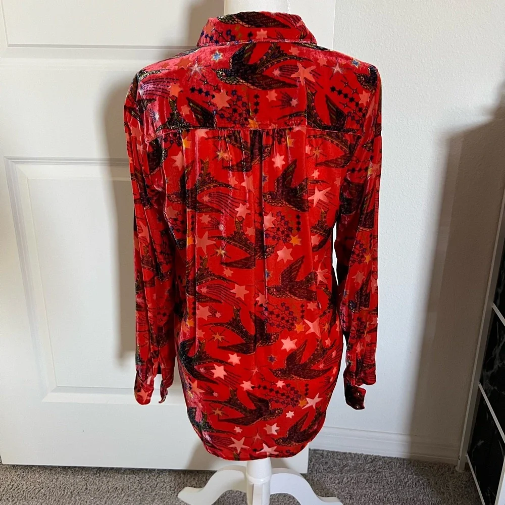 NWOT Maeve Anthropologie Dark Orange Velvet Top 6 - Picture 9 of 13